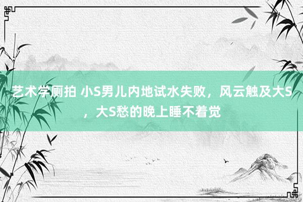 艺术学厕拍 小S男儿内地试水失败，风云触及大S，大S愁的晚上睡不着觉