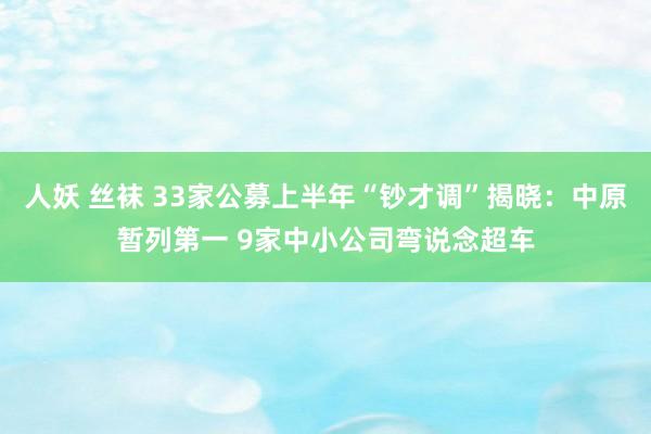 人妖 丝袜 33家公募上半年“钞才调”揭晓：中原暂列第一 9家中小公司弯说念超车