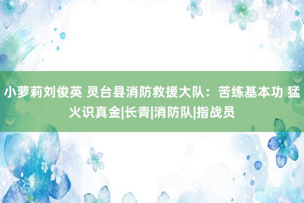 小萝莉刘俊英 灵台县消防救援大队：苦练基本功 猛火识真金|长青|消防队|指战员