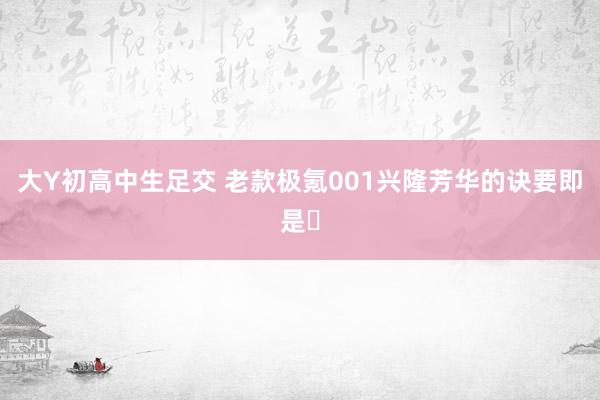 大Y初高中生足交 老款极氪001兴隆芳华的诀要即是❗