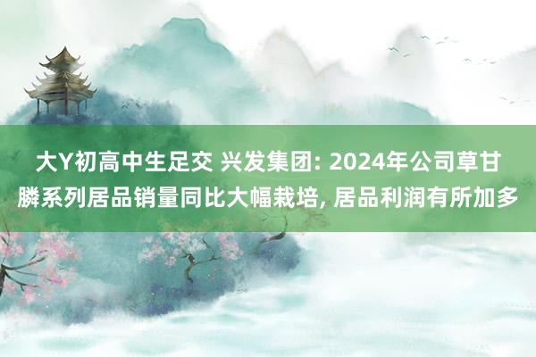 大Y初高中生足交 兴发集团: 2024年公司草甘膦系列居品销量同比大幅栽培， 居品利润有所加多