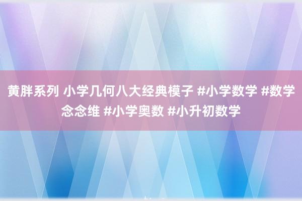 黄胖系列 小学几何八大经典模子 #小学数学 #数学念念维 #小学奥数 #小升初数学