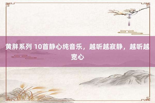 黄胖系列 10首静心纯音乐，越听越寂静，越听越宽心